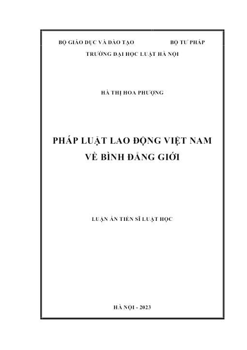 Pháp Luật Lao Động Việt Nam Về Bình Đẳng Giới