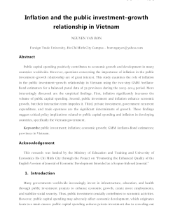 Inflation And The Public Investment–growth Relationship In Vietnam