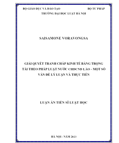Giải Quyết Tranh Chấp Kinh Tế Bằng Trọng Tài Theo Pháp Luật Nước Chdcnd Lào - Một Số Vấn Đề Lý Luận Và Thực Tiễn