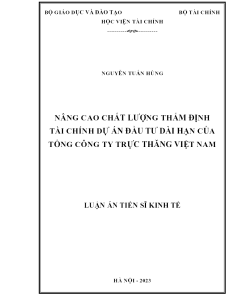 Nâng Cao Chất Lượng Thẩm Định Tài Chính Dự Án Đầu Tư Dài Hạn Của Tổng Công Ty Trực Thăng Việt Nam