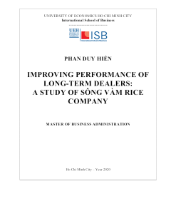 Improving Performance Of Long-Term Dealers: A Study Of Sông Vàm Rice Company