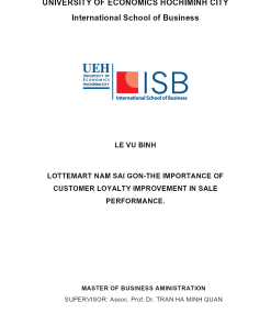 LOTTEMART Nam Sai Gon-The Importance Of Customer Loyalty Improvement In Sale Performance