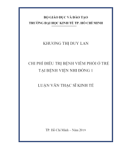 Chi Phí Điều Trị Bệnh Viêm Phổi Ở Trẻ Tại Bệnh Viện Nhi Đồng 1