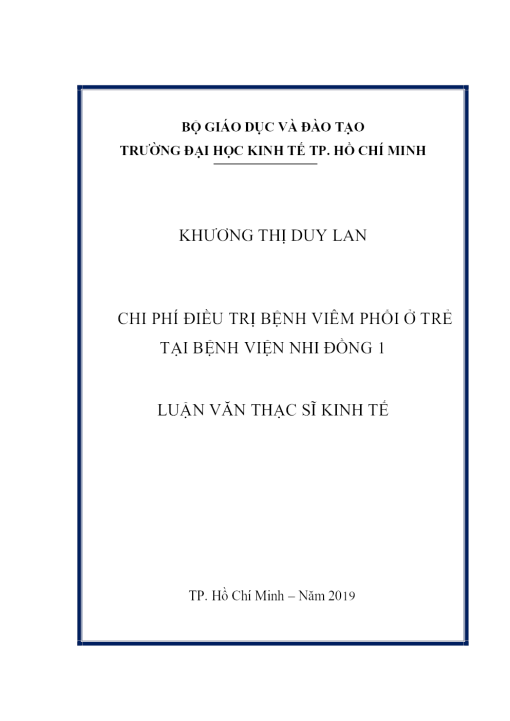 Chi Phí Điều Trị Bệnh Viêm Phổi Ở Trẻ Tại Bệnh Viện Nhi Đồng 1