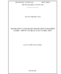 Tranh Chấp Và Giải Quyết Tranh Chấp Về Bảo Hiểm Xã Hội – Những Vấn Đề Lý Luận Và Thực Tiễn