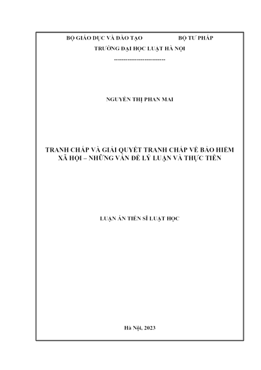 Tranh Chấp Và Giải Quyết Tranh Chấp Về Bảo Hiểm Xã Hội – Những Vấn Đề Lý Luận Và Thực Tiễn