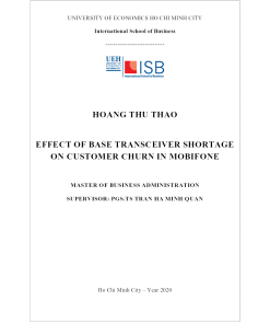 Effect Of Base Transceiver Shortage On Customer Churn In Mobifone