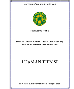 Đầu Tư Công Cho Phát Triển Chuỗi Giá Trị Sản Phẩm Nhãn Ở Tỉnh Hưng Yên