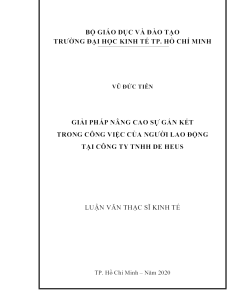 Giải Pháp Nâng Cao Sự Gắn Kết Trong Công Việc Của Người Lao Động Tại Công Ty Tnhh De Heus