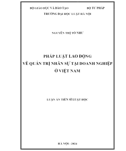 Pháp Luật Lao Động Về Quản Trị Nhân Sự Tại Doanh Nghiệp Ở Việt Nam