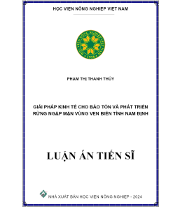 Giải Pháp Kinh Tế Cho Bảo Tồn Và Phát Triển Rừng Ngập Mặn Vùng Ven Biển Tỉnh Nam Định