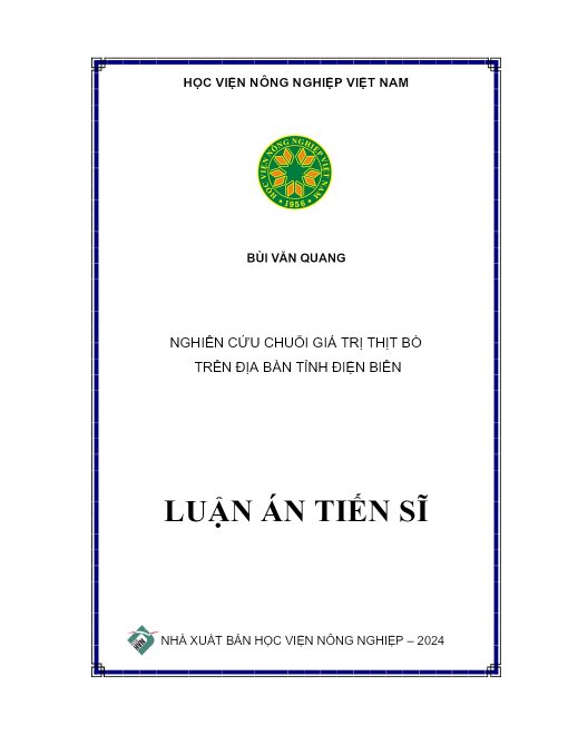 Nghiên Cứu Chuỗi Giá Trị Thịt Bò Trên Địa Bàn Tỉnh Điện Biên