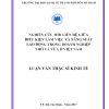 Nghiên Cứu Mối Liên Hệ Giữa Điều Kiện Làm Việc Và Năng Suất Lao Động Trong Dnnvv Ở Việt Nam