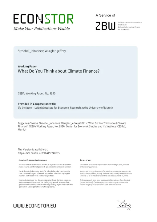 What Do You Think About Climate Finance?