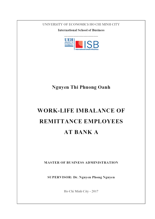 Work-Life Imbalance Of Remittance Employees At Bank A