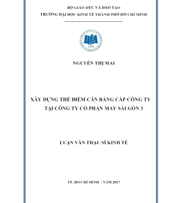 Xây Dựng Thẻ Điểm Cân Bằng Cấp Công Ty Tại Công Ty Cổ Phần May Sài Gòn 3