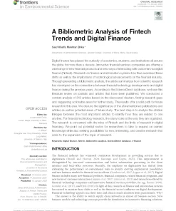 A Bibliometric Analysis Of Fintech Trends And Digital Finance