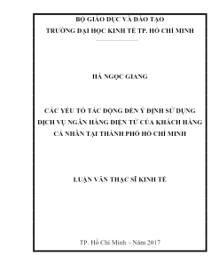 Các Yếu Tố Tác Động Đến Ý Định Sử Dụng Dịch Vụ Ngân Hàng Điện Tử Của Khách Hàng Cá Nhân Tại Thành Phố Hồ Chí Minh