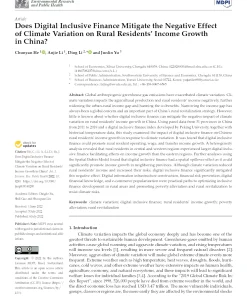 Does Digital Inclusive Finance Mitigate The Negative Effect Of Climate Variation On Rural Residents’ Income Growth In China?