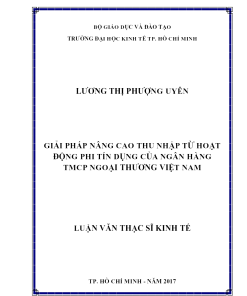 Giải Pháp Nâng Cao Thu Nhập Từ Hoạt Động Phi Tín Dụng Của Ngân Hàng TMcP Ngoại Thương Việt Nam