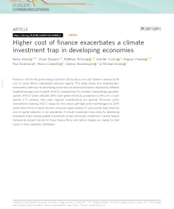 Higher Cost Of Finance Exacerbates A Climate Investment Trap In Developing Economies