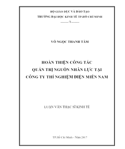 Hoàn Thiện Công Tác Quản Trị Nguồn Nhân Lực Tại Công Ty Thí Nghiệm Điện Miền Nam