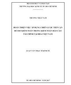 Hoàn Thiện Việc áp Dụng Chiến Lược Tiếp Cận Rủi Ro Kiểm Toán Trong Kiểm Toán Báo Cáo Tài Chính Tại Big4 Việt Nam