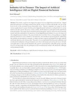 Industry 4.0 In Finance: The Impact Of Artificial Intelligence (Ai) On Digital Financial Inclusion