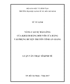 Nâng Cao Sự Hài Lòng Của Khách Hàng Đối Với Cửa Hàng Vải Phụng Huyện Tri Tôn Tỉnh An Giang