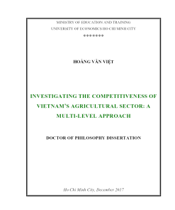 Nghiên Cứu Năng Lực Cạnh Tranh Ngành Nông Nghiệp Việt Nam: Tiếp Cận Đa Cấp Độ