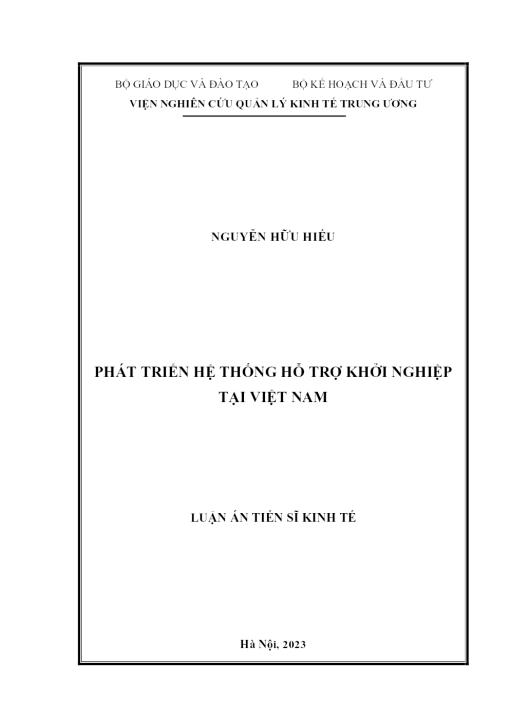 Phát Triển Hệ Thống Hỗ Trợ Khởi Nghiệp Tại Việt Nam