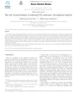 The Role Of Green Finance In Reducing CO2 Emissions: An Empirical Analysis