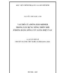 Vai Trò Của Đồng Bào Khmer Trong Xây Dựng Nông Thôn Mới Ở Đồng Bằng Sông Cửu Long Hiện Nay