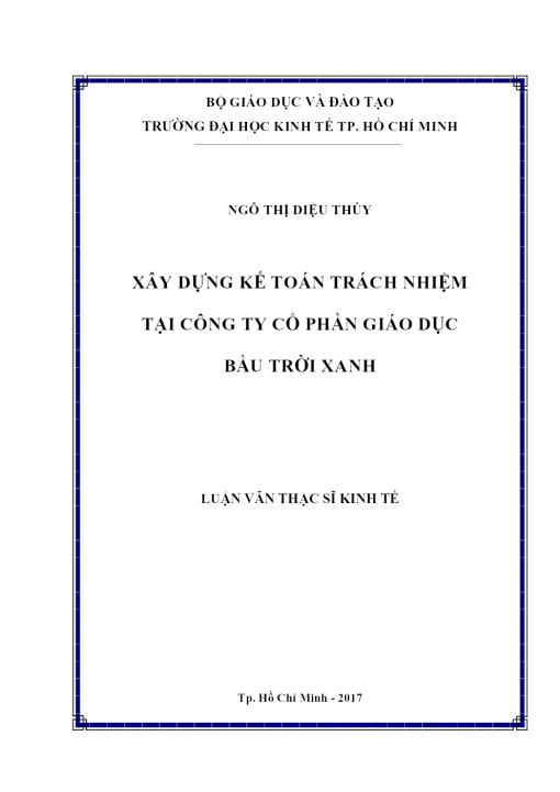 Xây Dựng Kế Toán Trách Nhiệm Tại Công Ty Cổ Phần Giáo Dục Bầu Trời Xanh