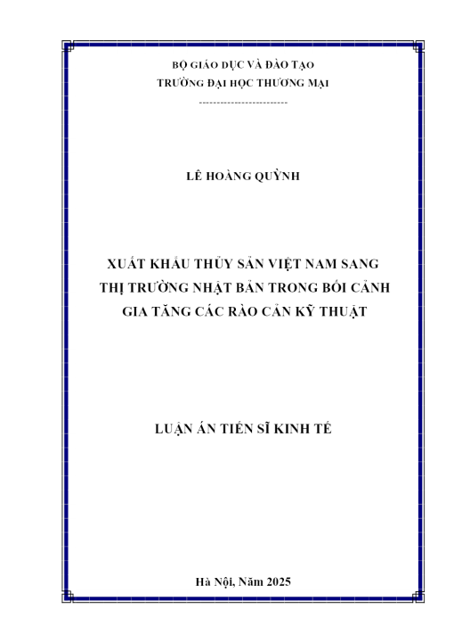 Xuất Khẩu Thủy Sản Việt Nam Sang Thị Trường Nhật Bản Trong Bối Cảnh Gia Tăng Các Rào Cản Kỹ Thuật