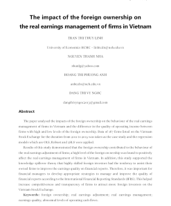 Ảnh Hưởng Của Sở Hữu Nước Ngoài Đến Quản Lý Lợi Nhuận Thực Tế Của Các Công Ty Tại Việt Nam