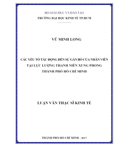 Các Yếu Tố Tác Động Đến Sự Gắn Bó Của Nhân Viên Tại Lực Lượng Thanh Niên Xung Phong Thành Phố Hồ Chí Minh