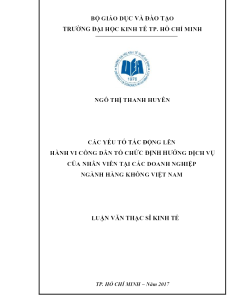 Các Yếu Tố Tác Động Lên Hành Vi Công Dân Tổ Chức Định Hướng Dịch Vụ Của Nhân Viên Tại Các Doanh Nghiệp Ngành Hàng Không Việt Nam