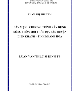 Đẩy Mạnh Chương Trình Xây Dựng Nông Thôn Mới Trên Địa Bàn Huyện Diên Khánh – Tỉnh Khánh Hoà