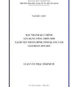 Đẩy Nhanh Quá Trình Xây Dựng Nông Thôn Mới Tại Huyện Thăng Bình, Tỉnh Quảng Nam Giai Đoạn 2015-2025