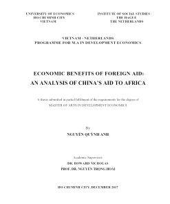 Economic Benefits Of Foreign Aid: An Analysis Of China’s Aid To Africa