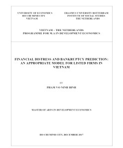 Financial Distress And Bankruptcy Prediction: An Appropriate Model For Listed Firms In Vietnam
