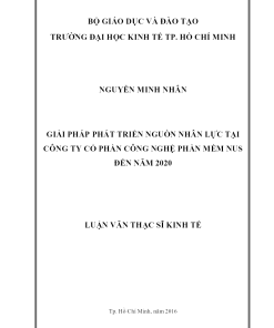 Giải Pháp Phát Triển Nguồn Nhân Lực Tại Công Ty Cổ Phần Công Nghệ Phần Mềm Nus Đến Năm 2020