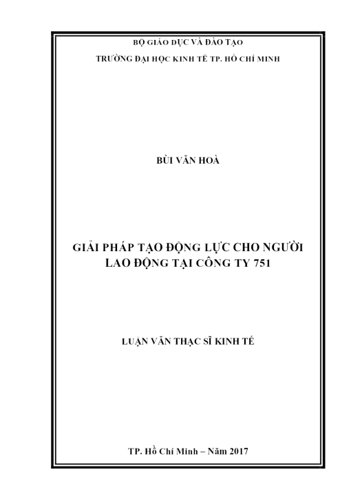 Giải Pháp Tạo Động Lực Cho Người Lao Động Tại Công Ty 751