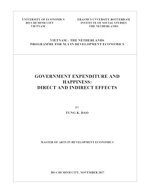 Government Expenditure And Happiness: Direct And Indirect Effects