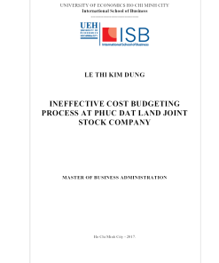 Ineffective Cost Budgeting Process At Phuc Dat Land Joint Stock Company