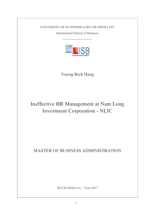 Ineffective Hr Management At Nam Long Investment Corporation - Nlic