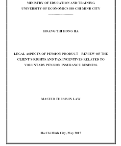 Legal Aspects Of Pension Product – Review Of The Client’s Rights And Tax Incentives Related To Voluntary Pension Insurance Business