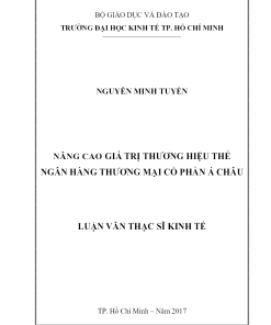 Nâng Cao Giá Trị Thương Hiệu Thẻ Ngân Hàng Thương Mại Cổ Phần Á Châu