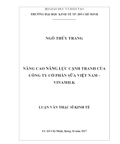 Nâng Cao Năng Lực Cạnh Tranh Của Công Ty Cổ Phần Sữa Việt Nam - Vinamilk